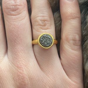 Anthro Gold stone ring